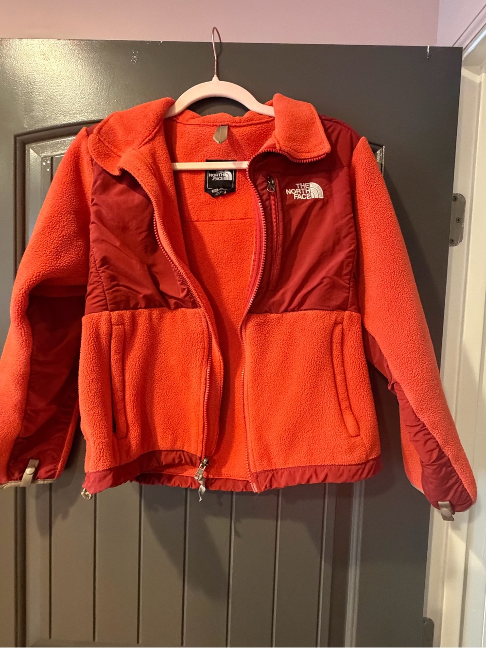 The North Face Fleece Jacket Red Orange Polartec Full Zip Women's S/P